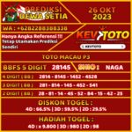 Prediksi Togel 4D Online Toto Macau P3 Kamis 26 Oktober 2023