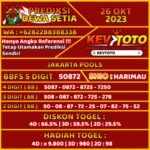 Prediksi Togel Toto 4D Jakarta Pools Kamis 26 Oktober 2023