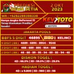 Prediksi Togel Toto 4D Jakarta Pools Senin 2 Oktober 2023