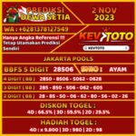 Prediksi Togel Toto 4D Jakarta Pools Kamis 2 November 2023